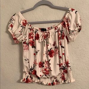 Orange Kiss Floral Off-Shoulder Top Size L